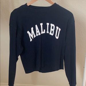 Navy Brandy Melville Malibu crop top w/ arm patch